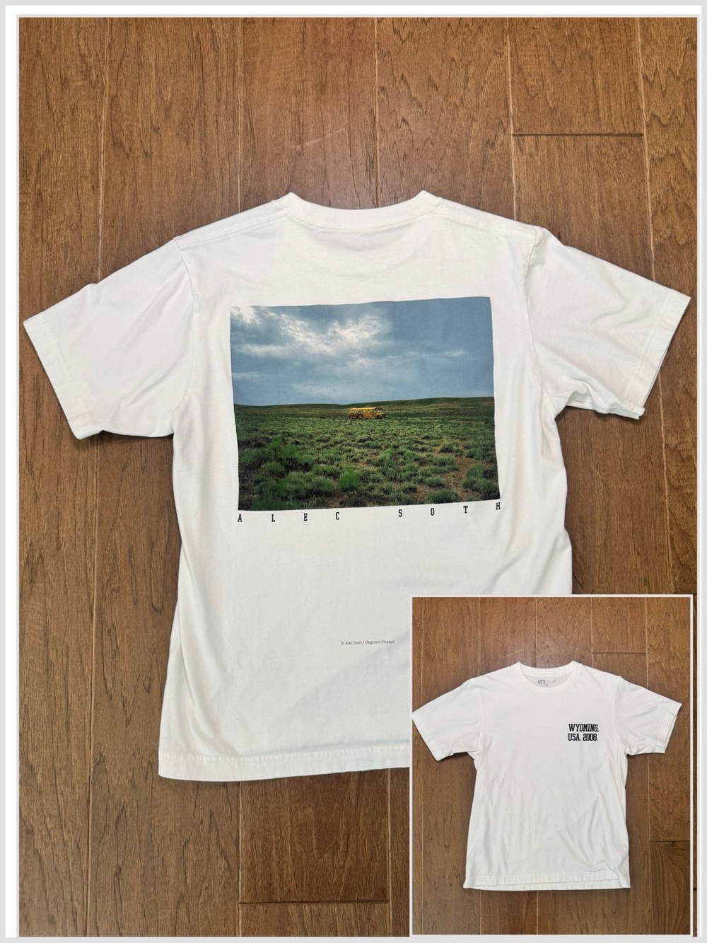 Uniqlo Graphic Tee Wyoming, USA 2008 Alec Sote Landscape Photo on Back